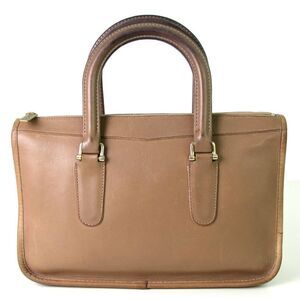 CLASSIC VTG Michael Green SADDLE BEIGE GENUINE LEATHER TOP HANDLE HANDBAG TOTE